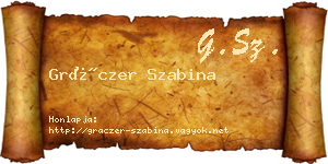 Gráczer Szabina névjegykártya